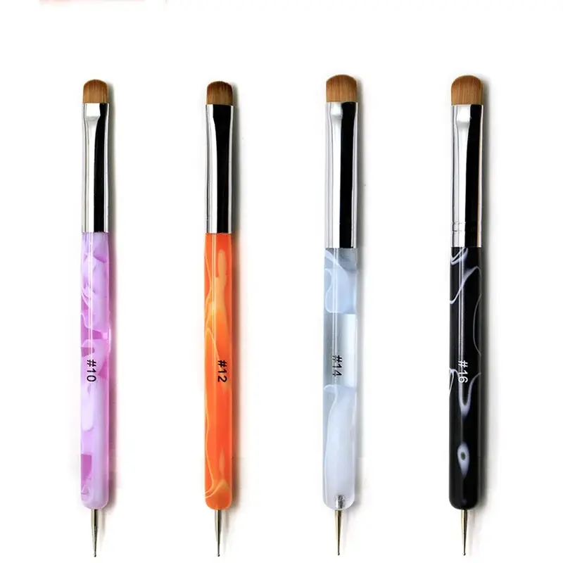 French Manicure Brush and Dotting Tool Pen, 2-in-1 Dual-Ended Design for Precision Lines and Dots, Professional DIY Nail Art Accessories, Multi-Pack