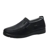 OFIREND Men's Leather & Faux Leather Slip-On Casual Loafers - Lightweight Walking Shoes, Soft Cushioned Insole, Low Top, Flexible Fabric, All-Seasons Chic Business Footwear, Round Toe, Synthetic Upper