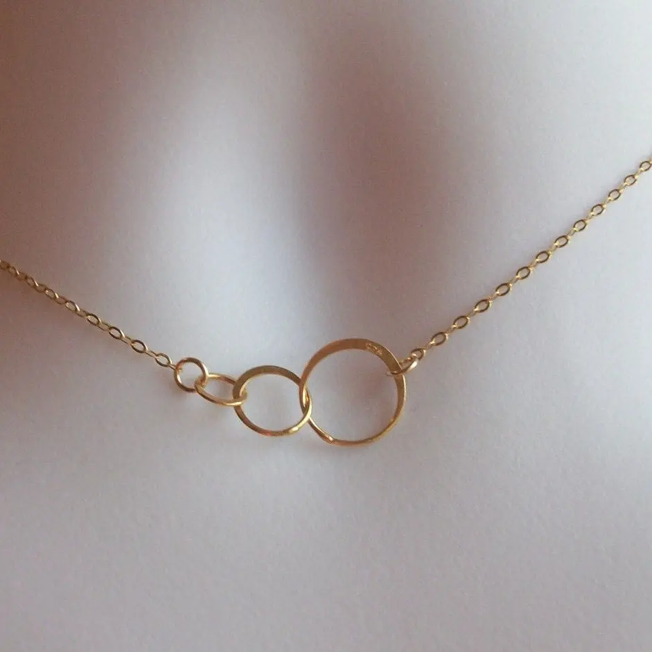 Eternity Necklace - Tiny Gold Eternity Necklace - Triple Eternity Circles Necklace Necklace - Gold Filled Eternity Ring Necklace