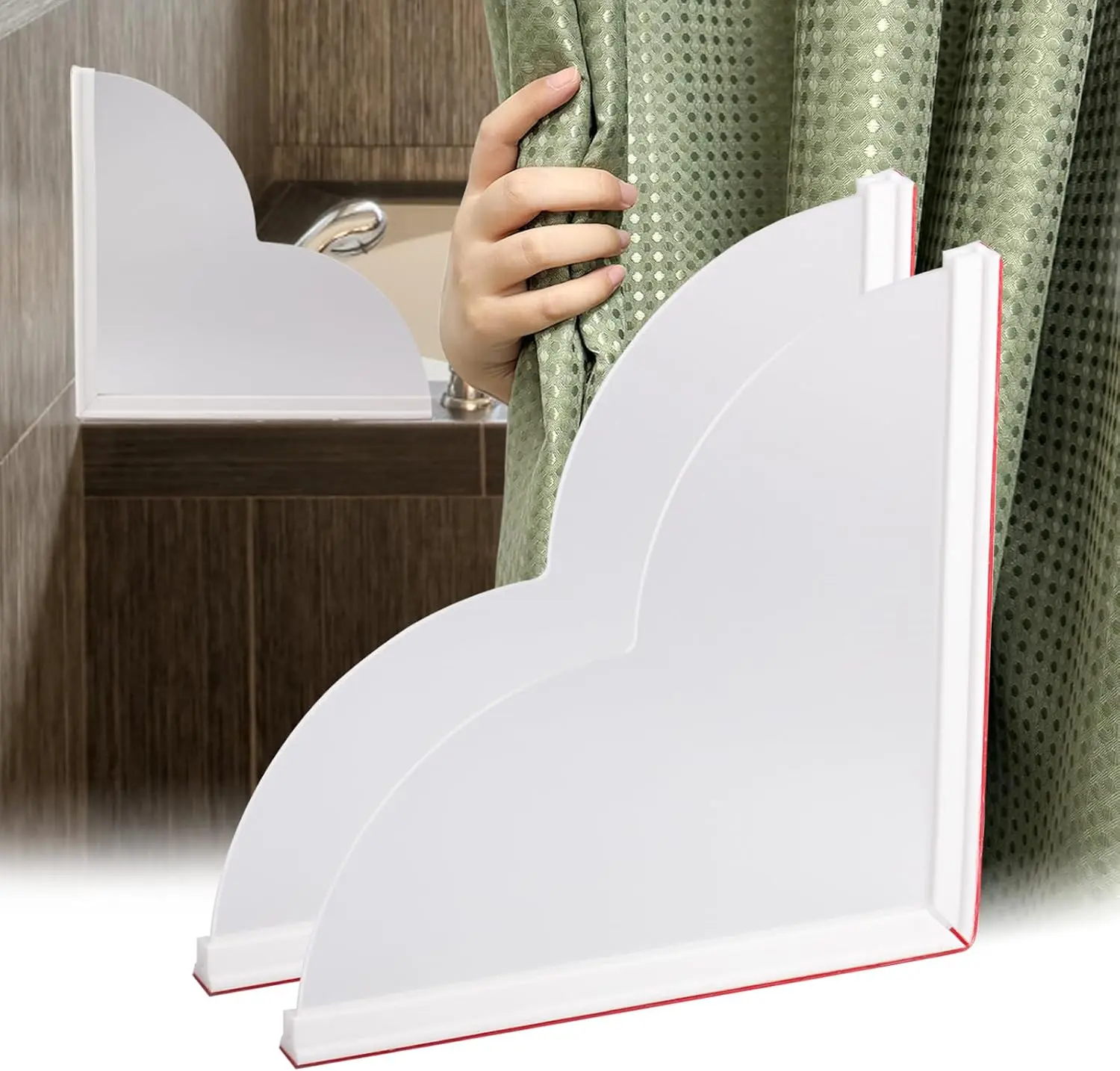 2 Pack Waterproof Shower Splash Guard for Bathtub to Keep Water in Shower, Self-Adhesive Splash Guard for Walk in Showers, Showers Corner Protectors Guards for Bath Tub