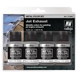 Acrylicos Vallejo  32 ml Model Color Metal - Jet Exhaust - Pack of 4