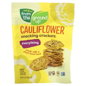 From The Ground Up Cauliflower Snacking Crackers, Everything, 3.5 oz (100 g)