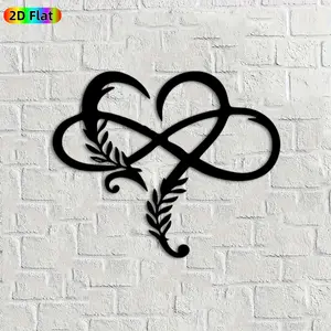 1pc Infinity Heart Metal Wall Art, Romantic Infinity Heart Statue Mural, Ideal Gift for Valentine's Day, Wedding, Love Decor Enthusiasts,  Perfect for Bedroom Wall & Garden Fence, Charming Metal Wall Decor