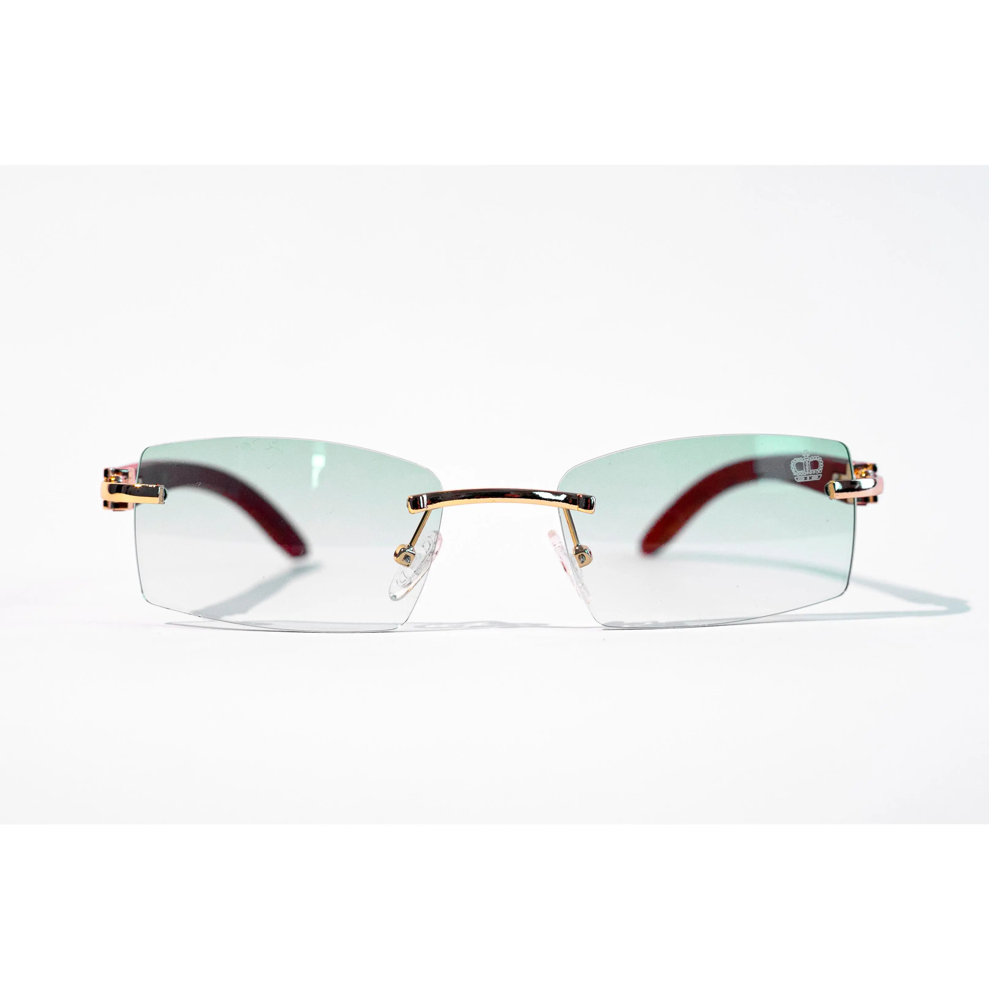 QC Shades Legacy Square Rimless Sunglasses 4pc Set Lightweight PC+Metal Frame UV Protection 53mm Lens Unisex Design