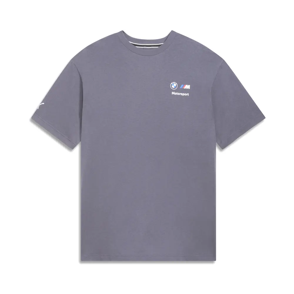 PUMA Mens Bmw M Motorsport Stacked Logo Crew Neck Short Sleeve Casual Tops Casual - Grey