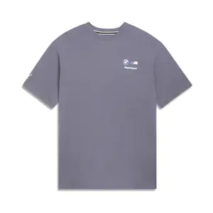 PUMA Mens Bmw M Motorsport Stacked Logo Crew Neck Short Sleeve Casual Tops Casual - Grey