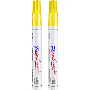 Yellow Permanent  Pens  Markers - 2 Pack Oil Based Markers, Quick Drying and  Marker Pen,  Tire, Metal, Rock Painting, , Ceramic, Plastic, Canvas, Mugs, Medium Tip