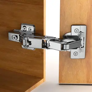 2 Pack Frameless Full Overlay 175 Degree Soft Close Lazy Susan Hinges, Clip ON, Multi-Pivot Concealed for Corner Cabinet, Cupboard Folded, Folden Door, Closets
