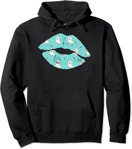 Sexy Kiss Lips Halloween Ghost Costume Shirt Women Pullover Hoodie - Farhadheid Shop 98B0BV81K6DW