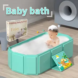 Foldable Tulip Baby Bathtub, Safe Portable Infant Bath Tub with Non-Slip Suction Cups, Travel Essential for Babies 6-24 Months