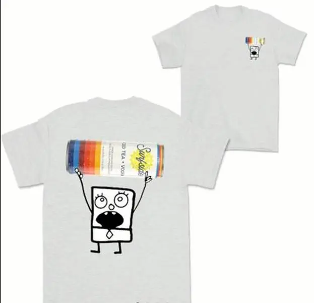 Doodlebob Surfside 2 Sided T-Shirt, Funny Drinking Gift For All Menswear Top Casual Cotton Cotton Knit