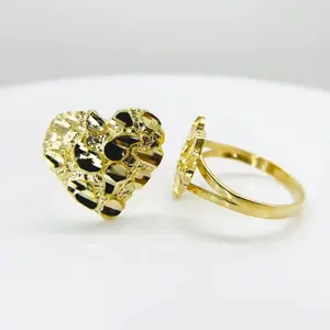 14mm 14k Gold Plated Nugget Heart Ring