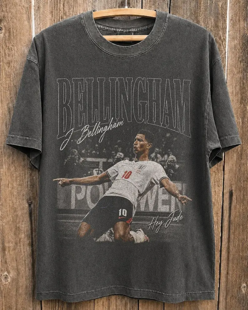 Jude Bellingham T-Shirt, England Football Tee, Retro Bootleg Soccer Graphic, Football Fan Gift Jose