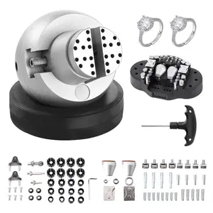 Ball Vise with 5-Engraving Setting Tool, 360-Degree Rotatable Design, 69 Pieces Attachments, Essential Hand Tool for Gemstone Work and Small-Scale Projects