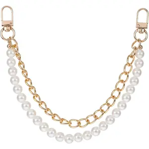 Pearl Wallet Chain, Wallet Chain Suitable for Handbags Pearl Bag Accessories Bag Chain Accessories Short Handle Replacement Accessories Suitable for Handbags Crossbody Bags Wallets Suitable for Halloween Gifts Christmas Gifts
