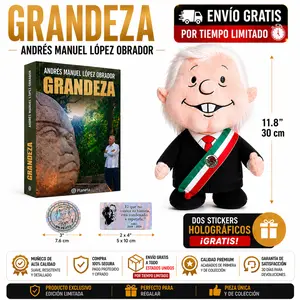 Libro Grandeza con Amlito Peluche y Stickers Holograficos