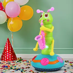 Kids Electric Caterpillar Saxophone Music Toy, Dancing Caterpillar with LED Lights, Baby Sensory Toy for Boys & Girls