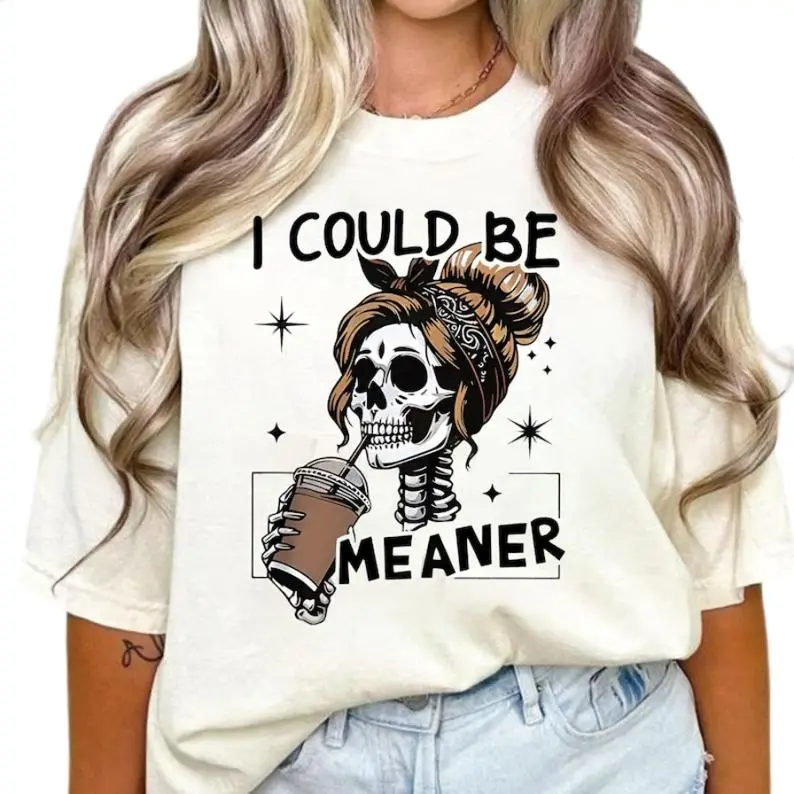 Women's Fitted Cotton T-Shirt with Sarcastic Humor Graphic, Casual Round Neck Short Sleeve Streetwear Style, Sarcastic Quote