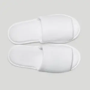 Turquaz White Open Toe Velour Slippers Women 6 Pack