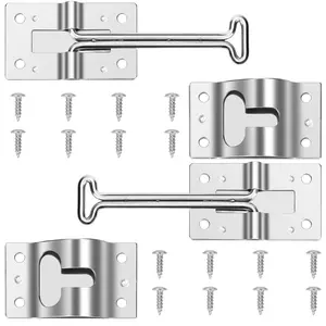 2Pack RV Door Holder Latch - 304 Stainless Steel T-Style Door Holder Catch,Trailer Door Catch,for RV Trailer, Camper, Cargo, Truck, RV