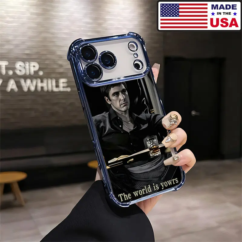 Scarface Tony The World Is Yours Aesthetic Design Pattern Casing For iPhone 17 16 15 14 13 12 Samsung 22 23 24 25 Plus Pro Max Ultra Soft Silicon TPU Shockproof Protector Vintage Unique Fashion Mobile Phone Case