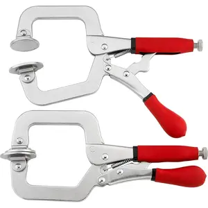 3" Metal  Clamps for Woodworking - (Pack of 2) Heavy Duty C-Type  Clamp Tools with  Grip for DIY, Pocket Hole Joinery, Cabinetry, Welding, Carpentry