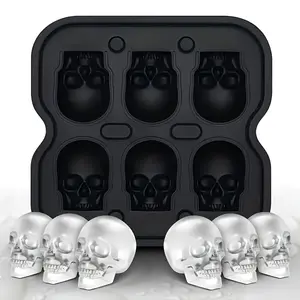Skull Ice Cube Mold, Ice Molds, BPA-Free Silicone Tray for Soft Drinks Coffee Soda, Halloween Christmas Party Decor Kitchen Dining Accessories