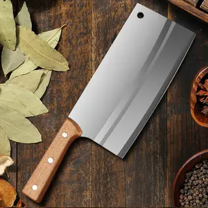 Wooden-Handled Stainless Steel Cutting Tool, Household Kitchen Accessory for Daily Food Prep