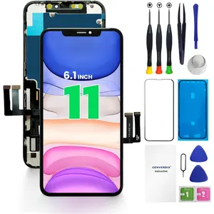 Screen Replacement for iPhone 11 6.1, 3D Touch LCD Display Repair Kit, Digitizer Assembly with Tools, Tempered Glass, Waterproof Frame Adhesive
