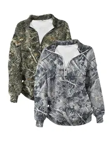 Women's Street Vintage Camo Full-Print Loose Zipper Hoodie, Casual Fall & Winter Clothing, School Reunion Teacher, Casual Sweatshirts, Camouflage, Casual Comfy Pullover, Vintage Streetwear Hoodie