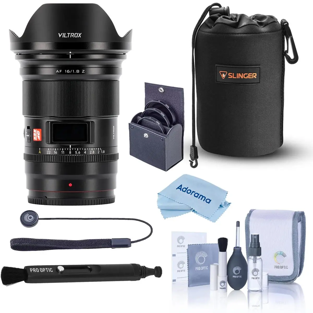 Viltrox AF 16mm f/1.8 STM Lens for Nikon Z, Bundle with 77mm Filter Kit, Lens Pouch, Pen Lens Cleaner, Lens Cap Tether