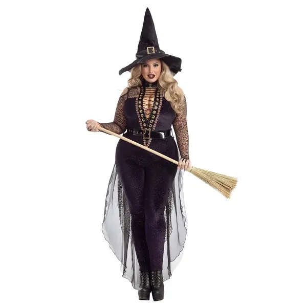 Plus Size Midnight Violet Witch Costume for Women