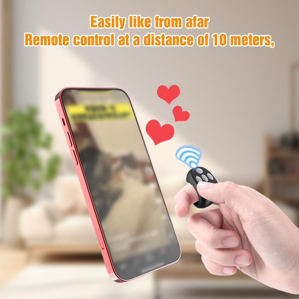 Fingertip Wireless Bluetooth Remote Control,2026 New for TikTok Scrolling Ring Remote Control, Camera Shutter Remote, Wireless Bluetooth Scrolling Ring for Phone