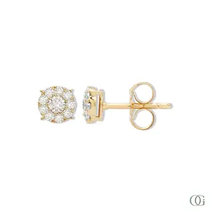 Dainty Round Diamond Earrings