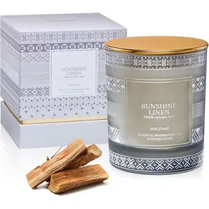 Sunshine Linen Soy Candles, 7.4oz 45 Hour Long Lasting Scented, - Luxury Candle for  Decor, Winter Housewarming  Year Gifts