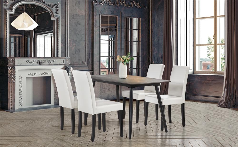 Yaheetech 4PCS Dining Room Chairs High Back Padded Rubberwood Legs Kitchen Chairs for Home Restaurants