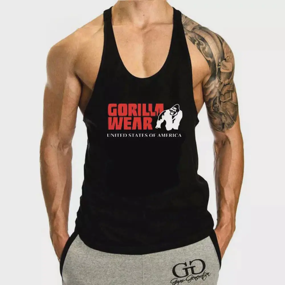 Men's Bodybuilding Stringer Tank Tops Y-Back Gym Fitness Workout Running T-Shirt, Men's Stringer Tanktop