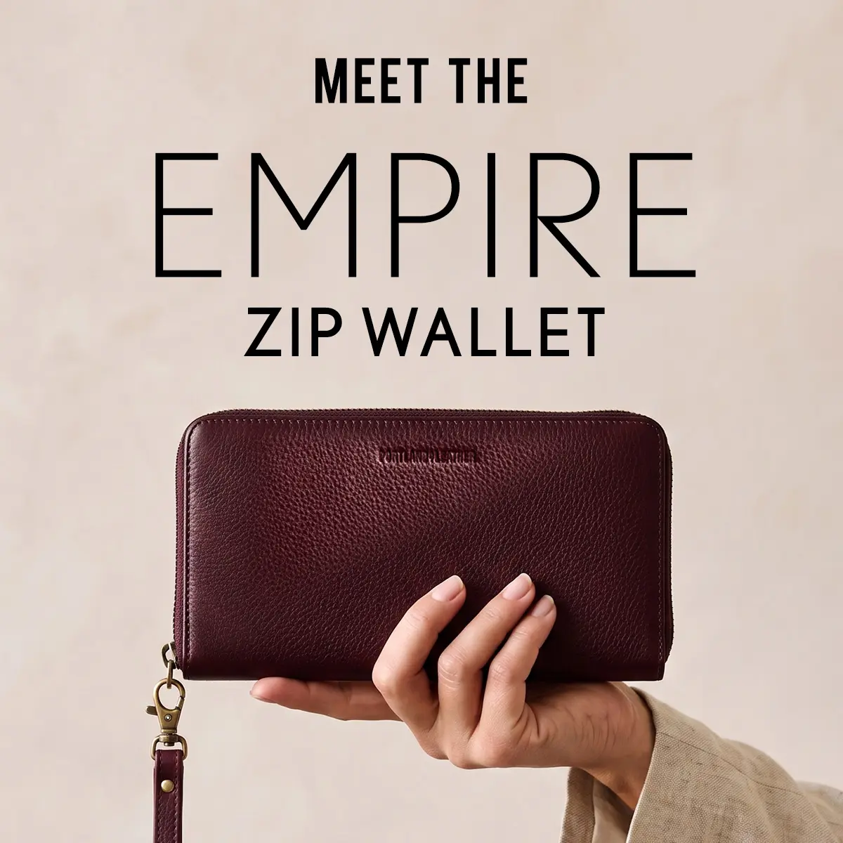 Portland Leather Women's Empire Zip Wallet - 6 Card Slots for Quick Reach, Handcrafted Leather Feel, Sleek Profile, Refined Look, Ideal for Everyday Carry