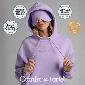 Comfrt x tarte | Limited Edition Collab Hoodie | Built-In Eye Mask Comfrt x tarte | Limited Edition Collab Hoodie | Built-In Eye Mask