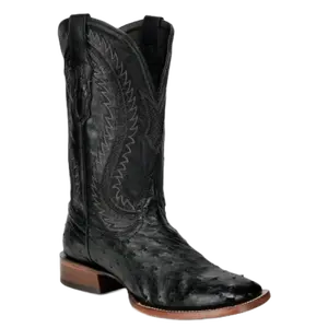 Corral Men's Black Ostrich Inlay & Embroidery Western Boot A5112