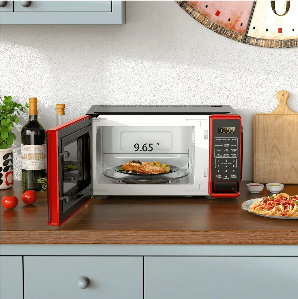 Countertop Microwave Oven, 0.7 cu ft, 700 W, Red