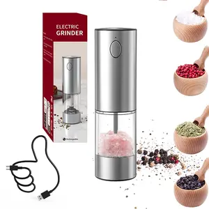 Electric Coffee Grinder, Spice Grinder, One Button Stainless Steel, Large Capacity Powder Container, Durable and Delicate Design, Kitchen Tool, Convenience