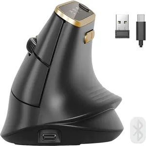 SABLUTE MAM4 Ergonomic Vertical Mouse for M/L Hands, 8K DPI, Ultra-Fast Scrolling, 6 Programmable Buttons, Tri-Mode Wireless Rechargeable Mouse, 800mAh Built-in Battery, for PC/Mac/Laptop, Black tiktokshopspringglowup