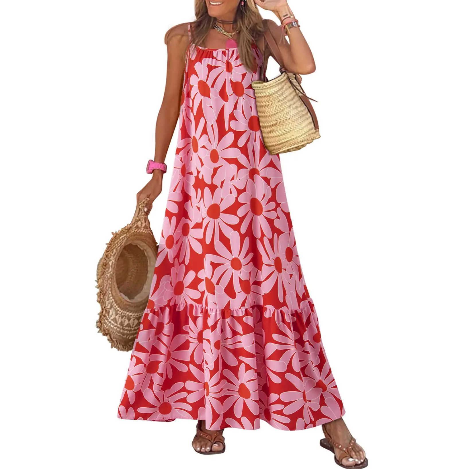 Dokotoo Floral Print Maxi Dress for Women - Comfortable & Elegant High Waist A-Line Silhouette Casual Chic Fashionable 100% Polyester Fabric Boho Style Summer Dress - TikTok Shop Dokotoo Floral Print Maxi Dress for Women - Comfortable & Elegant High Waist A-Line Silhouette Casual Chic Fashionable 100% Polyester Fabric Boho Style Summer Dress - TikTok Shop
