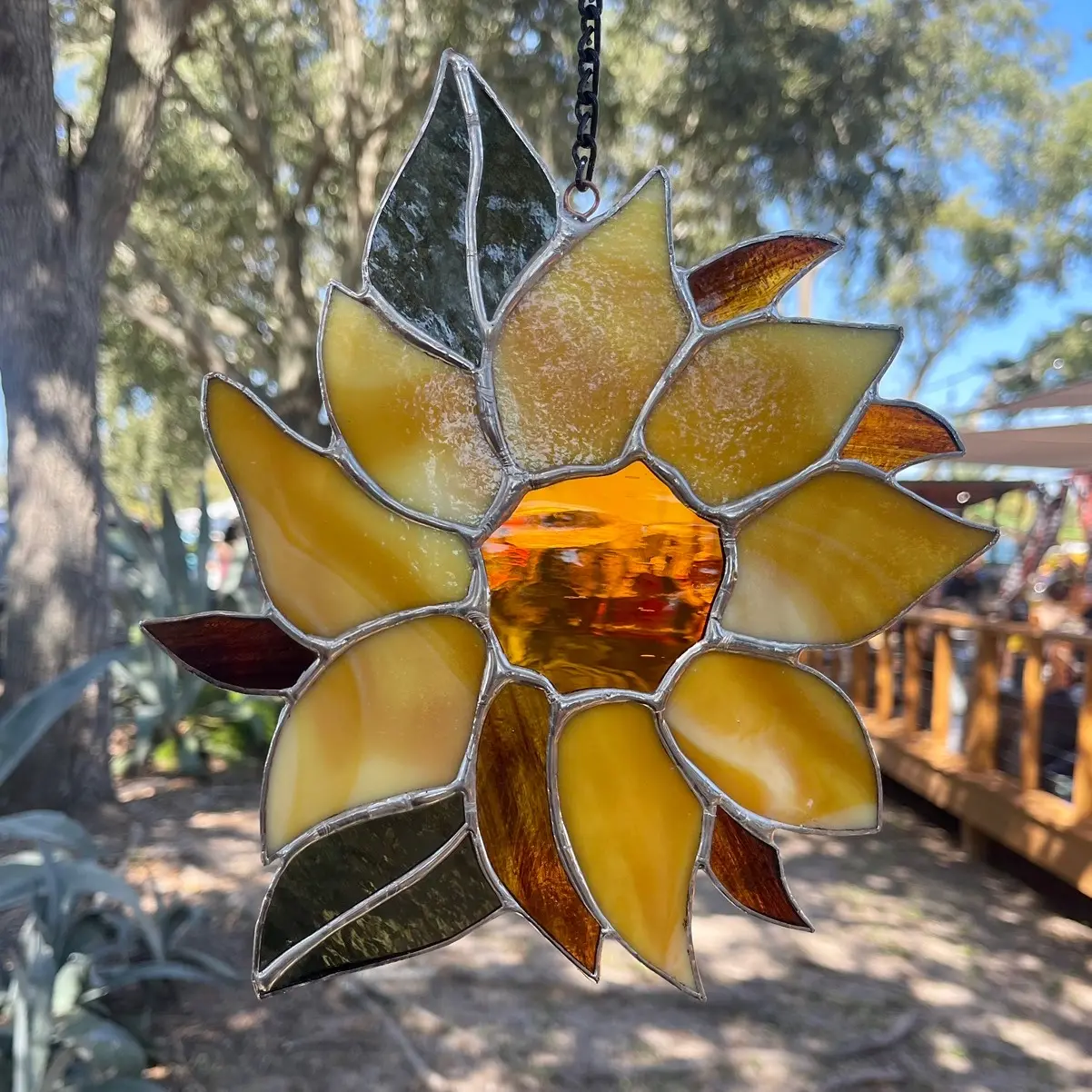 Yellow Sunflower Stained Glass