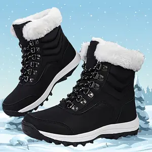 Winter Boots For Women, Water-proof And Coldproof Snow Boots For Women, Shoes For Women, Fleece Lined Thickened Warm Wear Resistant Winter Boots, Outdoor Anti Slip Hiking Boots, Boots, Fall And Winter Furry Warm Boots For Women