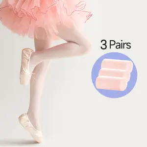 Girls Professional Dance Socks, Ballet Tights for Stage Performances, Light Pink-colored Tight-fitting One-piece Pants, Lightweight, Breathable, Stretchy Style,