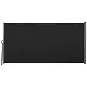 Outsunny 118" x 63" Side Awning, Retractable Privacy Screen & Driveway Guard, Instant Outside Screen, Wall, or Fence, Side Shade and Wind Block for Indoor Outdoor, Garden, Black