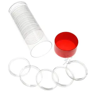 Capsule Tube & 20 H$5ML Direct Fit Coin Holders for 38mm 1oz Silver Maple Leaf