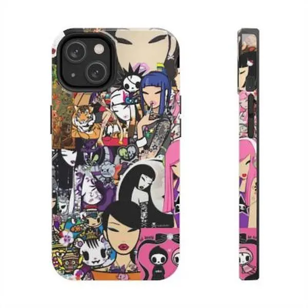 tokidoki Impact-Proof Polycarbonate Smartphone Case for iPhone 11-16, Gloss Finish Stylish Cover, Durable Shockproof Accessories from 2-Piece Tokidoki Collection